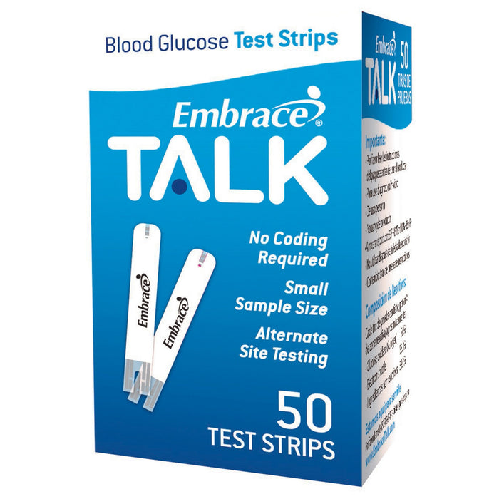 Omnis Health-APX03AB0303 Blood Glucose Test Strips Embrace 50 Strips per Box Talking For Embrace Blood Glucose System
