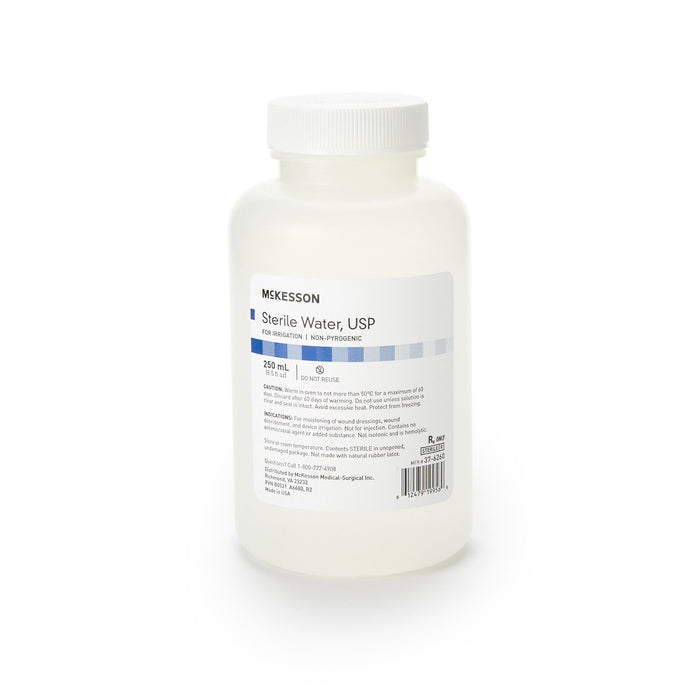 McKesson-37-6260 Irrigation Solution Sterile Water for Irrigation Not for Injection Bottle, Screw Top 250 mL