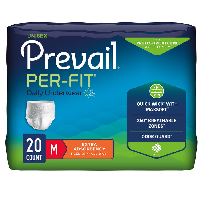 First Quality-PF-512 Unisex Adult Absorbent Underwear Prevail Per-Fit Pull On with Tear Away Seams Medium Disposable Heavy Absorbency