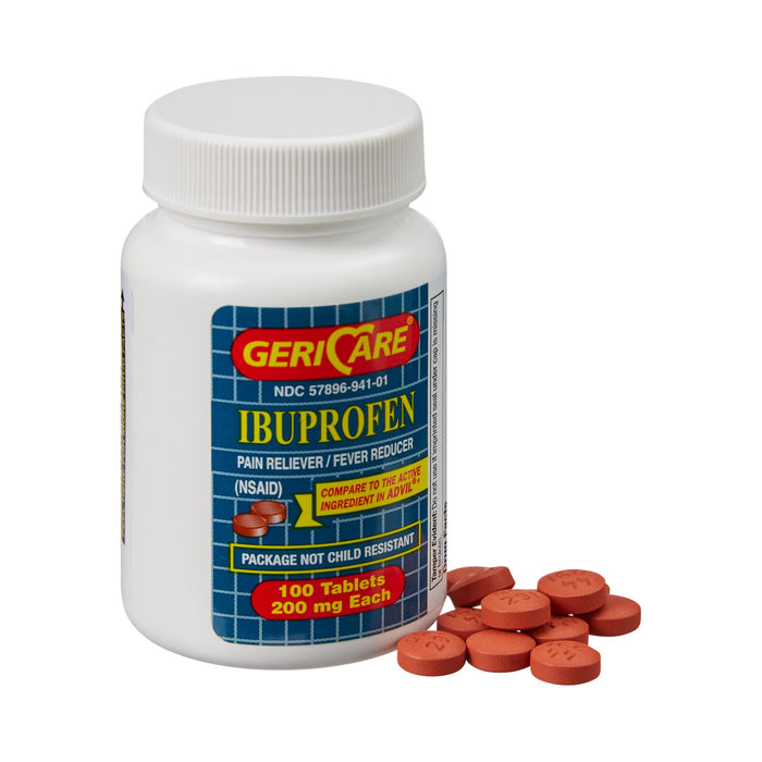McKesson-60-941-01 Pain Relief Geri-Care 200 mg Strength Ibuprofen Tablet 100 per Bottle