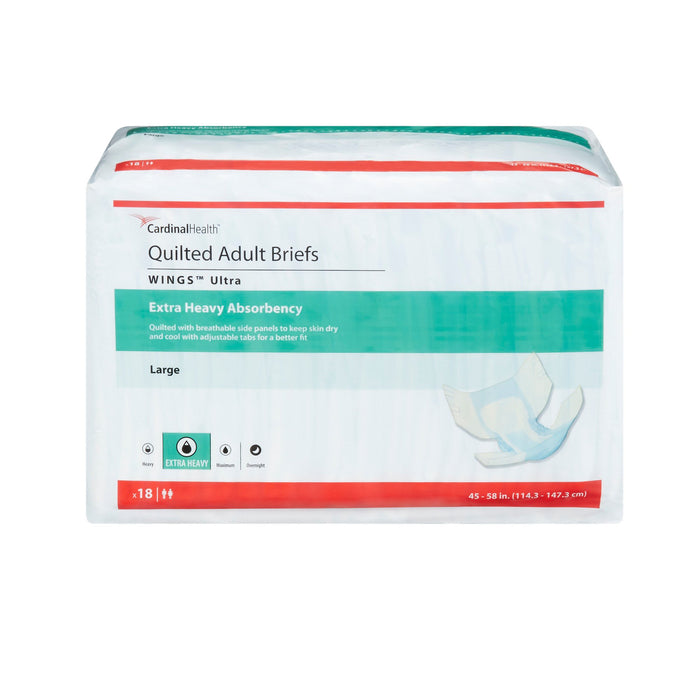 Cardinal-77074 Unisex Adult Incontinence Brief Wings Ultra Large Disposable Heavy Absorbency