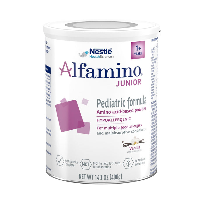 Nestle Healthcare Nutrition-07613287106070 Amino Acid Based Pediatric Oral Supplememt / Tube Feeding Formula Alfamino Junior Vanilla Flavor 14.1 oz. Can Powder