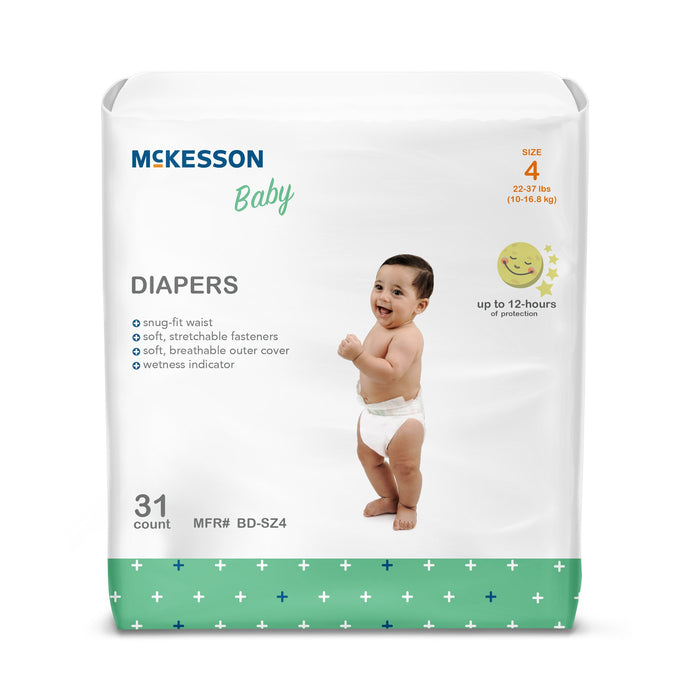 McKesson-BD-SZ4 Unisex Baby Diaper Size 4 Disposable Moderate Absorbency