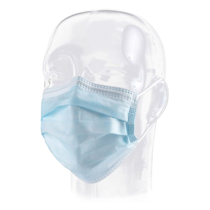 Aspen Surgical Products-15111 Procedure Mask Pleated Earloops One Size Fits Most Blue NonSterile ASTM Level 1 Adult