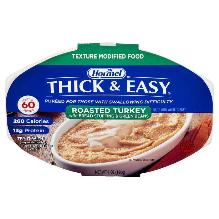 Hormel Food Sales-60749 Puree Thick & Easy Purees 7 oz. Tray Turkey with Stuffing / Green Beans Flavor Ready to Use Puree Consistency