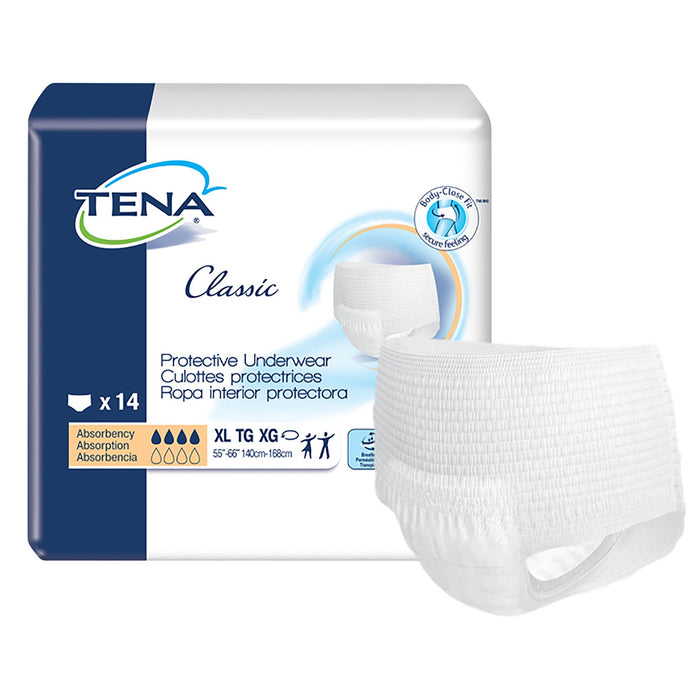 Essity HMS North America Inc-72516 Unisex Adult Absorbent Underwear TENA Classic Pull On with Tear Away Seams X-Large Disposable Moderate Absorbency