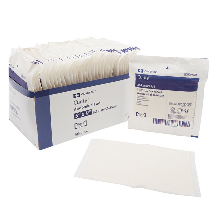 Cardinal-9190A Abdominal Pad Curity Nonwoven Fluff 5 X 9 Inch Rectangle Sterile