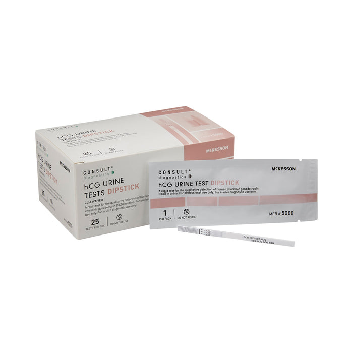 McKesson-5000 Rapid Test Kit Consult Fertility Test hCG Pregnancy Test Urine Sample 25 Tests CLIA Waived