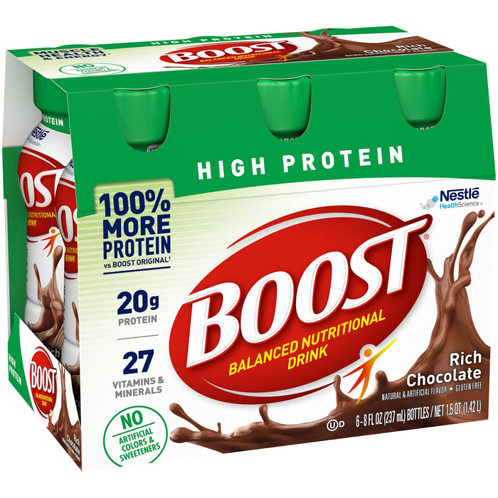Nestle Healthcare Nutrition-12400291 Oral Protein Supplement Boost High Protein Rich Chocolate Flavor Ready to Use 8 oz. Bottle