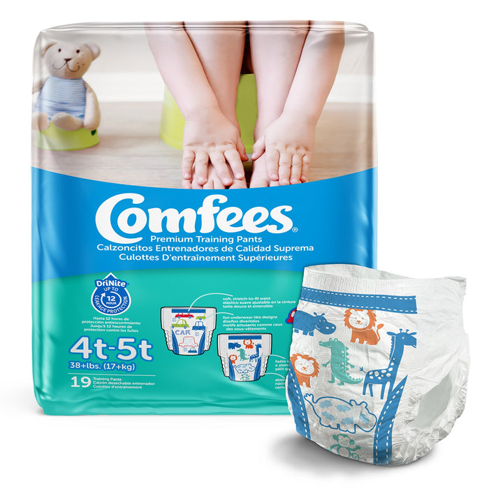 Attends Healthcare Products-CMF-B4 Male Toddler Training Pants Comfees Pull On with Tear Away Seams Size 4T to 5T Disposable Moderate Absorbency