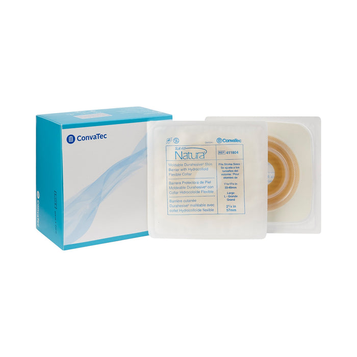 ConvaTec-411804 Ostomy Barrier Sur-Fit Natura Durahesive Moldable, Extended Wear Hydrocolloid Tape 57 mm Flange Sur-Fit Natura System Hydrocolloid 1-1/4 to 1-3/4 Inch Opening