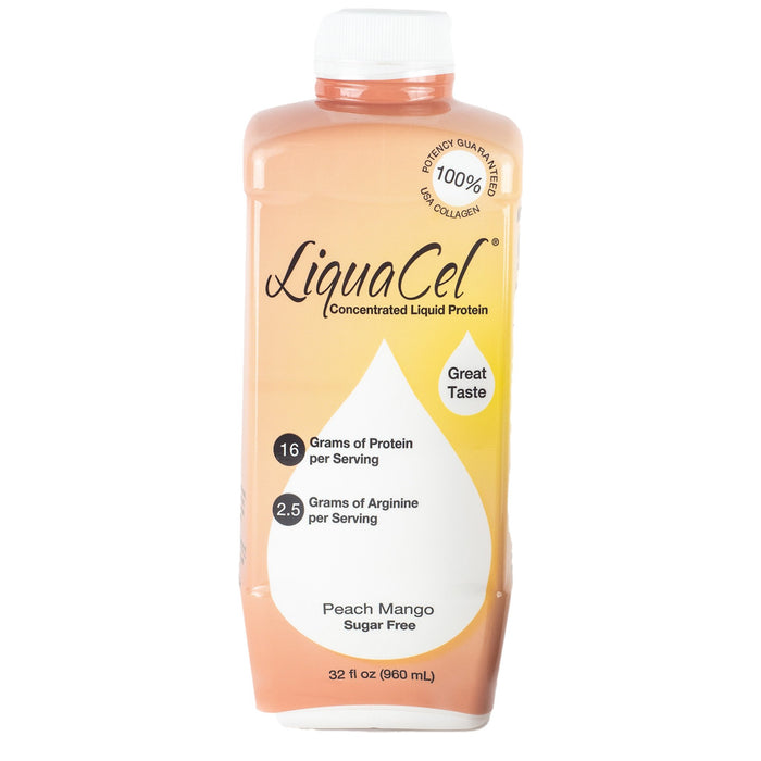 Global Health Products-GH-87 Oral Protein Supplement LiquaCel Peach Mango Flavor Ready to Use 32 oz. Bottle