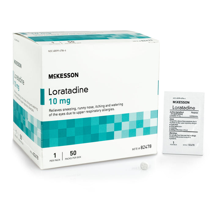 McKesson-82478 Allergy Relief 10 mg Strength Tablet 1 per Packet