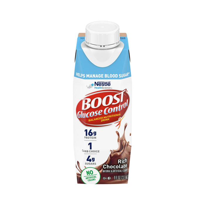 Nestle Healthcare Nutrition-00043900116426 Oral Supplement Boost Glucose Control Rich Chocolate Flavor Ready to Use 8 oz. Carton