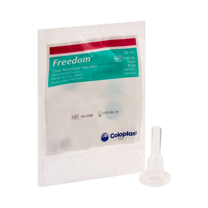 Coloplast-6200 Male External Catheter Clear Advantage Self-Adhesive Strip Silicone Medium