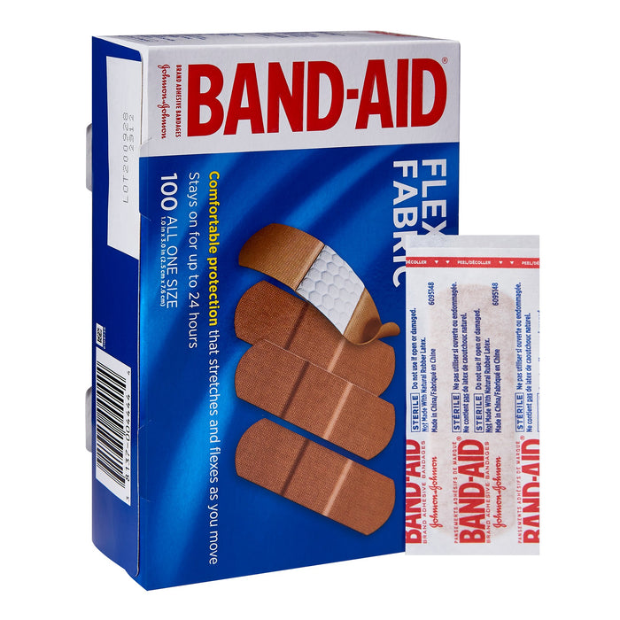 Johnson & Johnson Consumer-10381370044441 Adhesive Strip Band-Aid 1 X 3 Inch Fabric Rectangle Tan Sterile