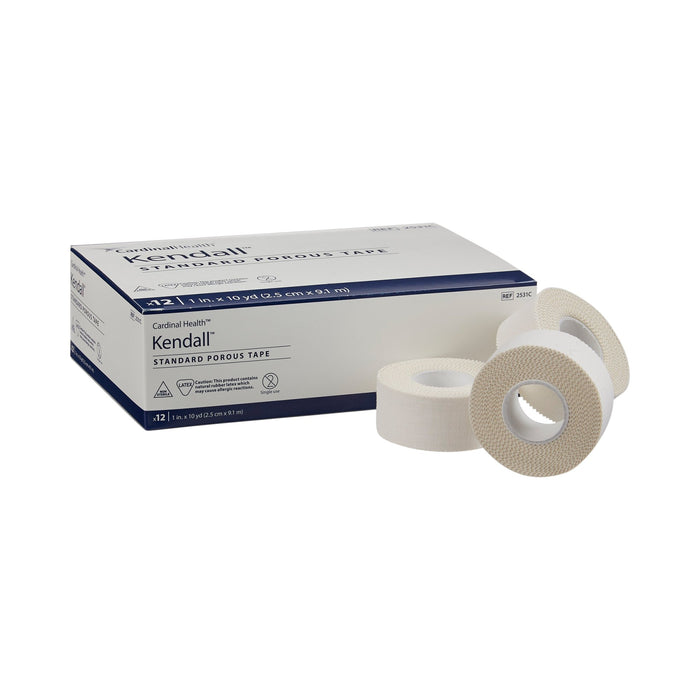 Cardinal-2531C Medical Tape Kendall Standard Porous High Adhesion Cloth 1 Inch X 10 Yard White NonSterile