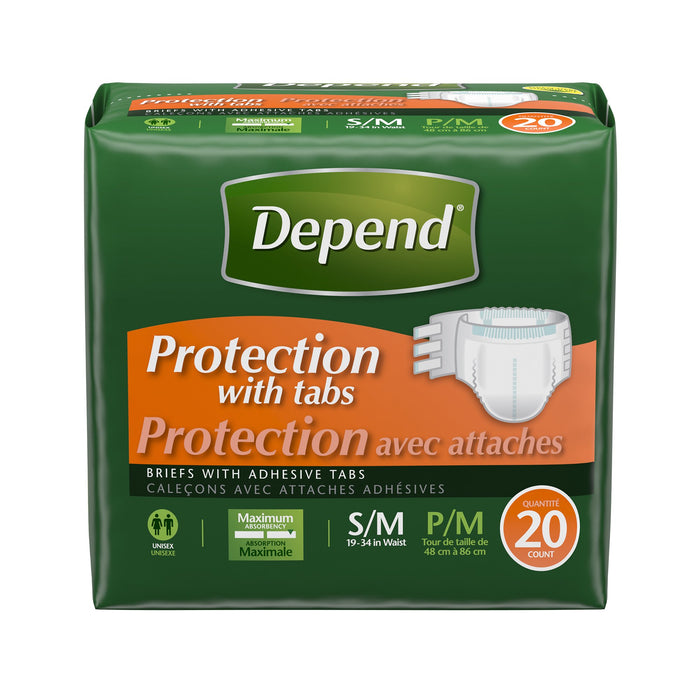 Kimberly Clark-35456 Unisex Adult Incontinence Brief Depend Small / Medium Disposable Heavy Absorbency