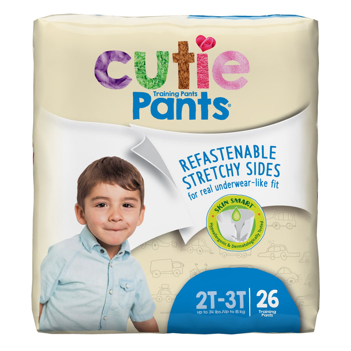 First Quality-CR7007 Male Toddler Training Pants Cutie Pants Pull On with Tear Away Seams Size 2T to 3T Disposable Heavy Absorbency