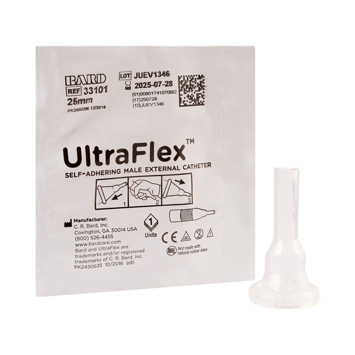 Bard-33101 Male External Catheter UltraFlex Self-Adhesive Seal Silicone Small