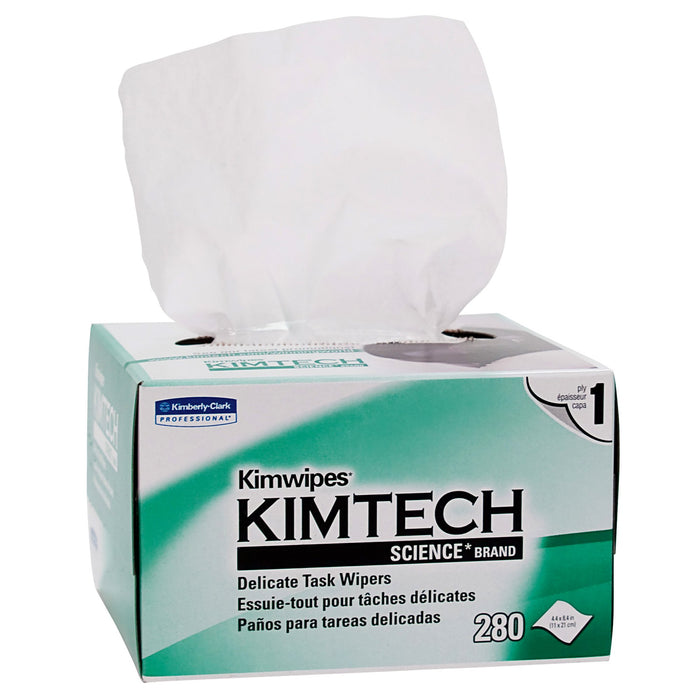Kimberly Clark-34155 Delicate Task Wipe Kimtech Science Kimwipes Light Duty White NonSterile 1 Ply Tissue 4-2/5 X 8-2/5 Inch Disposable