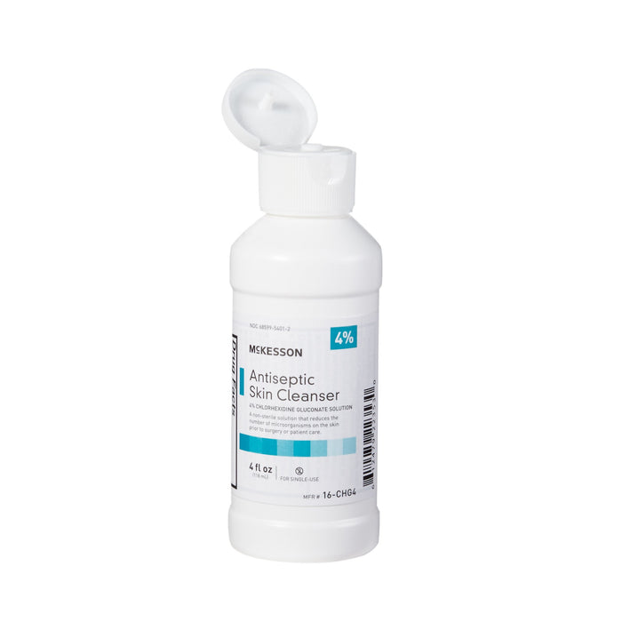 McKesson-16-CHG4 Antiseptic Skin Cleanser 4 oz. Flip-Top Bottle 4% Strength CHG (Chlorhexidine Gluconate) / Isopropyl Alcohol NonSterile