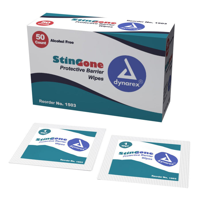 Dynarex-1503 Skin Barrier Wipe StingGone 20% Strength Polyaminopropyl Biguanide Individual Packet NonSterile