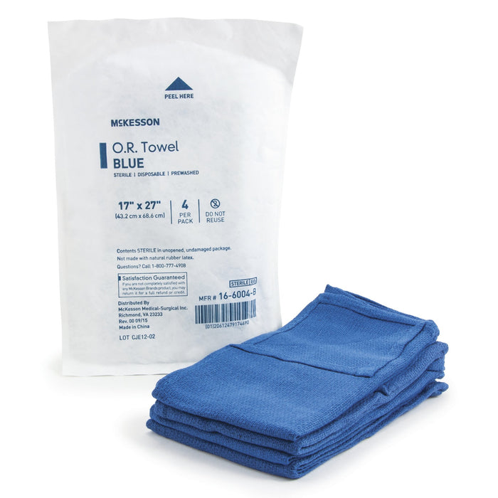 McKesson-16-6004-B O.R. Towel 17 W X 27 L Inch Blue Sterile