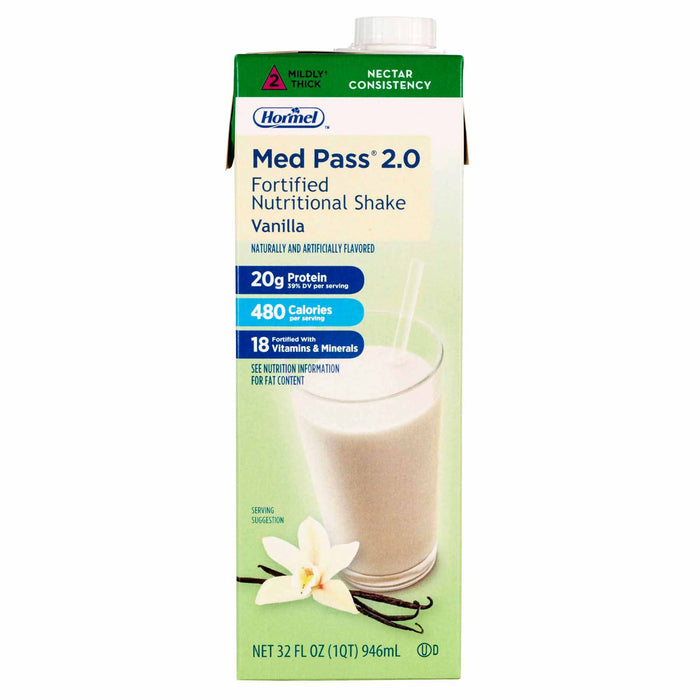 Hormel Food Sales-27016 Oral Supplement Med Pass 2.0 Vanilla Flavor Ready to Use 32 oz. Carton