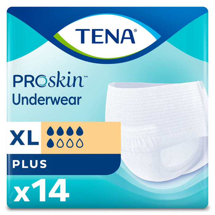 Essity HMS North America Inc-72634 Unisex Adult Absorbent Underwear TENA ProSkin Plus Pull On with Tear Away Seams X-Large Disposable Moderate Absorbency