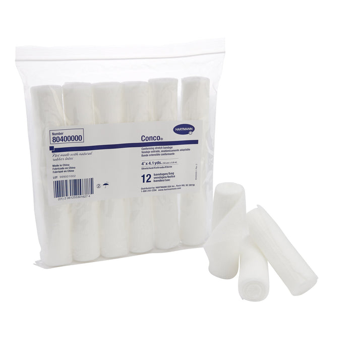 Hartmann-80400000 Conforming Bandage Conco Woven Gauze 1-Ply 4 Inch X 4-1/10 Yard Roll Shape NonSterile