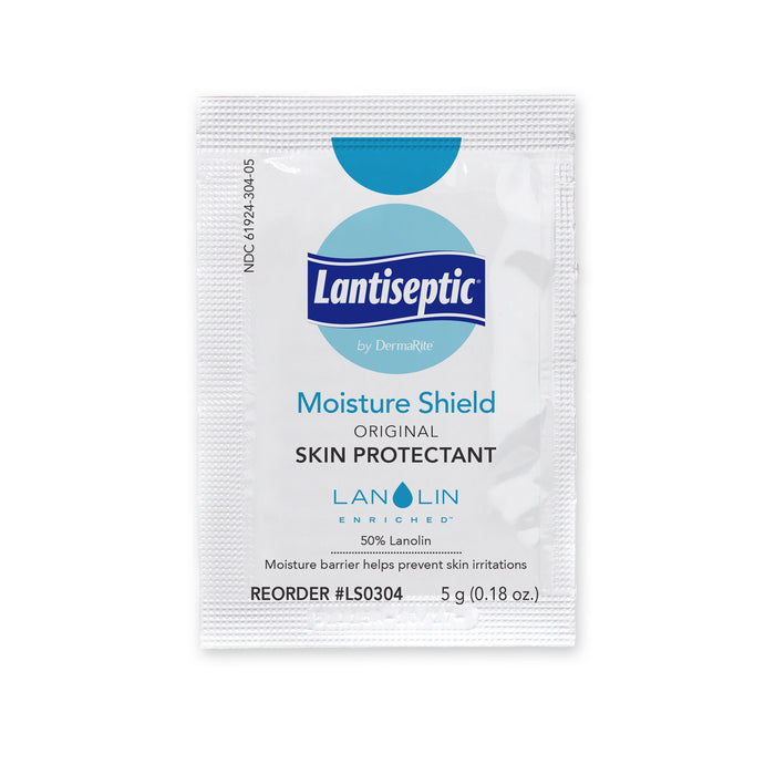 DermaRite Industries-LS0304 Skin Protectant Lantiseptic Moisture Shield 5 Gram Individual Packet Lanolin Scent Ointment
