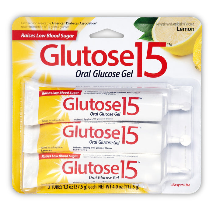Perrigo Company-00574006930 Glucose Supplement Glutose 15 3 per Pack Gel Lemon Flavor