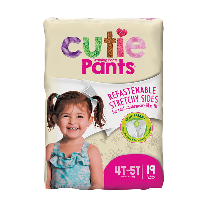 First Quality-CR9008 Female Toddler Training Pants Cutie Pants Pull On with Tear Away Seams Size 4T to 5T Disposable Heavy Absorbency