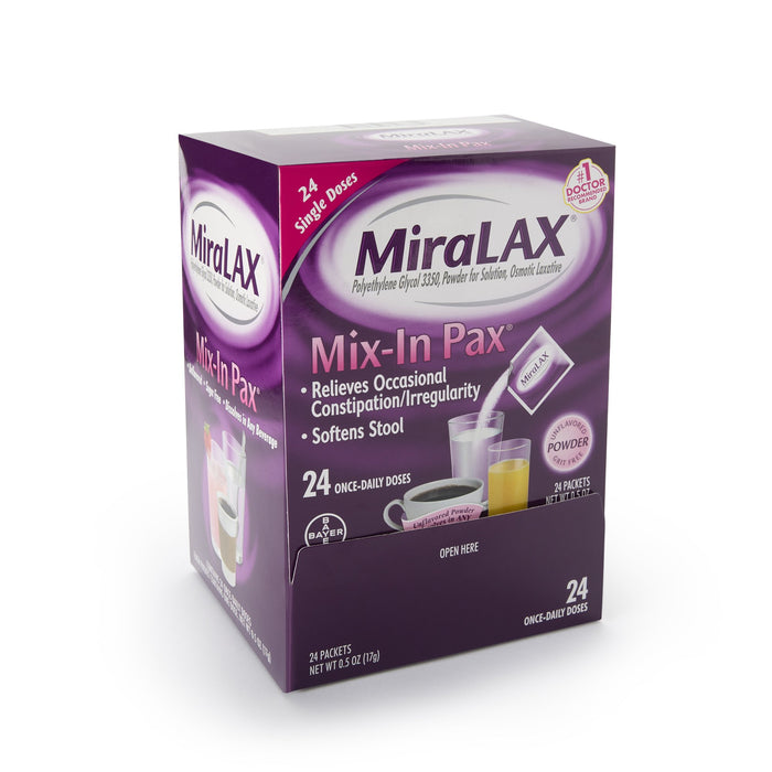 Bayer-11523726808 Laxative MiraLAX Powder 24 per Box 17 Gram Strength Polyethylene Glycol 3350