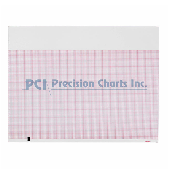 Precision Charts-9100-026-01 Diagnostic Recording Paper Thermal Paper 8-1/2 X 11 Inch Z-Fold Red Grid