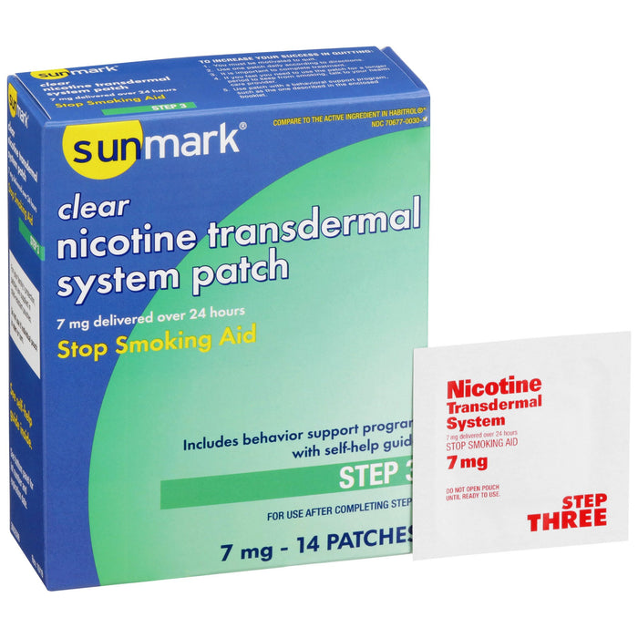 McKesson-70677003001 Stop Smoking Aid sunmark 7 mg Strength Transdermal Patch