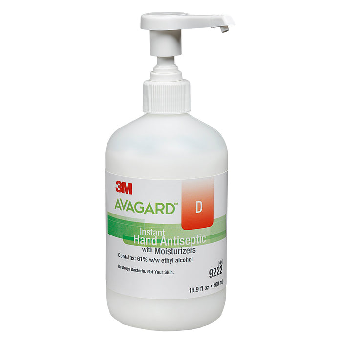 3M-9222 Hand Sanitizer 3M Avagard D 16 oz. Ethyl Alcohol Gel Pump Bottle