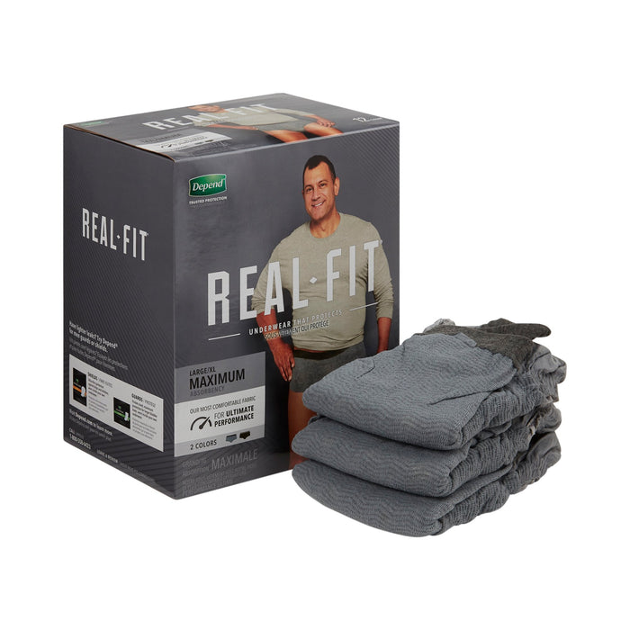 Kimberly Clark-50983 Male Adult Absorbent Underwear Depend Real Fit Pull On with Tear Away Seams Large / X-Large Disposable Heavy Absorbency