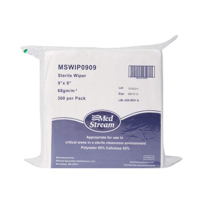 McKesson-MSWIP0909 Cleanroom Wipe ISO Class 5 White Sterile Polyester / Cellulose 9 X 9 Inch Disposable