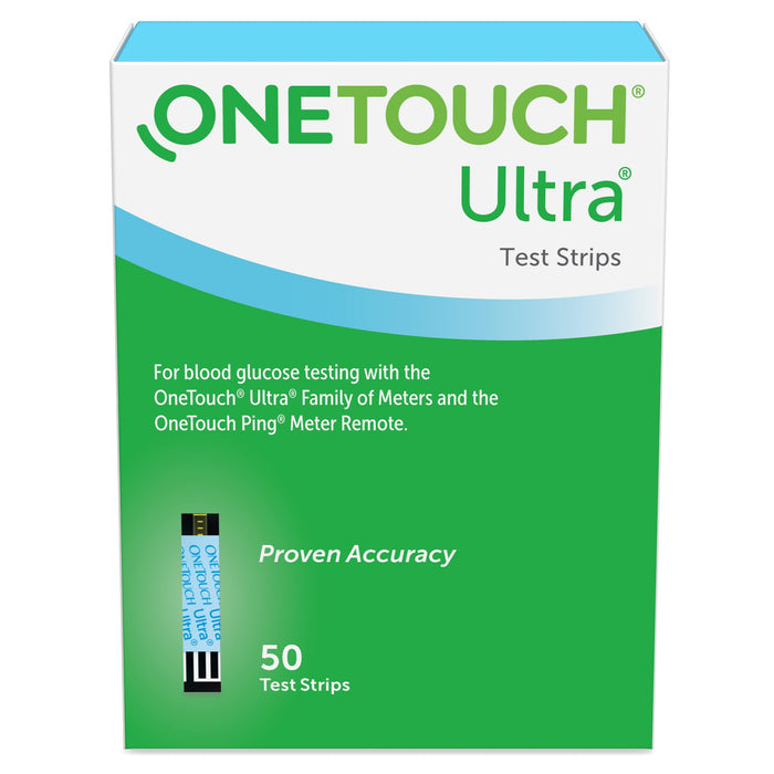LifeScan-022896 Blood Glucose Test Strips OneTouch Ultra Blue 50 Strips per Box For OneTouch Ultra Blood Glucose Meter