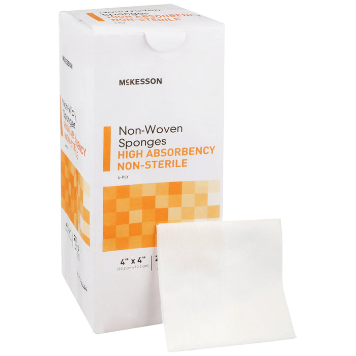 McKesson-16-40444 Nonwoven Sponge Polyester / Rayon 4-Ply 4 X 4 Inch Square NonSterile