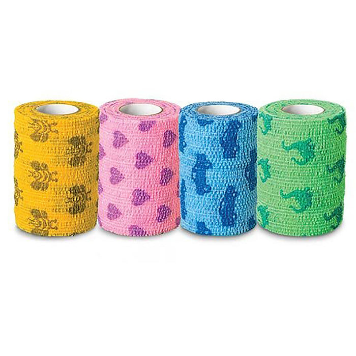 Andover Coated Products-5200KP-036 Cohesive Bandage CoFlex NL 2 Inch X 5 Yard 12 lbs. Tensile Strength Self-adherent Closure Kid Design (Assorted Print) NonSterile