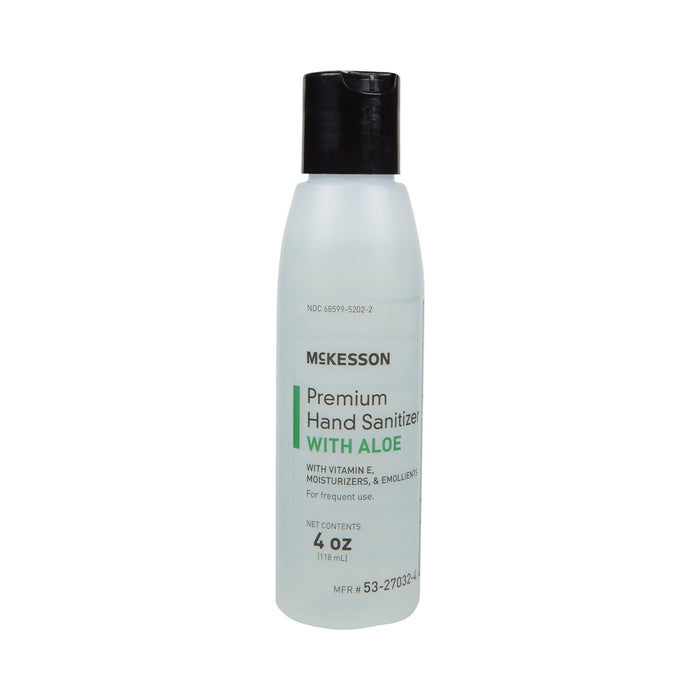 McKesson-53-27032-4 Hand Sanitizer with Aloe Premium 4 oz. Ethyl Alcohol Gel Bottle