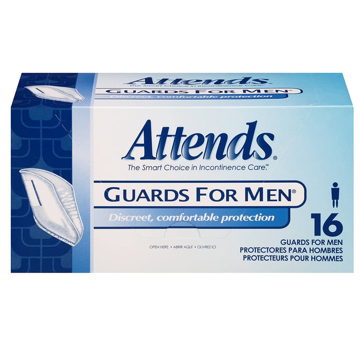 Attends Healthcare Products-MG0400 Bladder Control Pad Attends Guards For Men 5.9 X 12-1/2 Inch Light Absorbency Polymer Core One Size Fits Most Adult Male Disposable