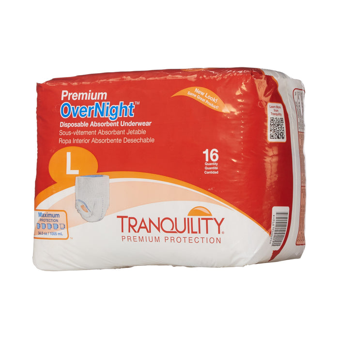 Principle Business Enterprises-2116 Unisex Adult Absorbent Underwear Tranquility Premium OverNight Pull On with Tear Away Seams Large Disposable Heavy Absorbency