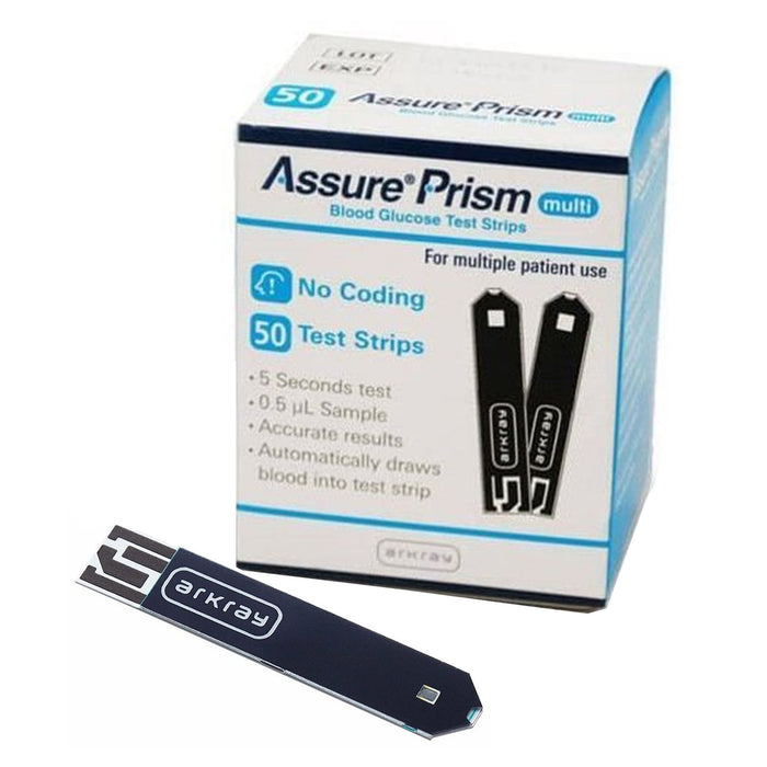 Arkray USA-532050 Blood Glucose Test Strips Assure Prism Multi 50 Strips per Box Foiled Wrapped For Assure Prism Multi Blood Glucose Monitoring Meter