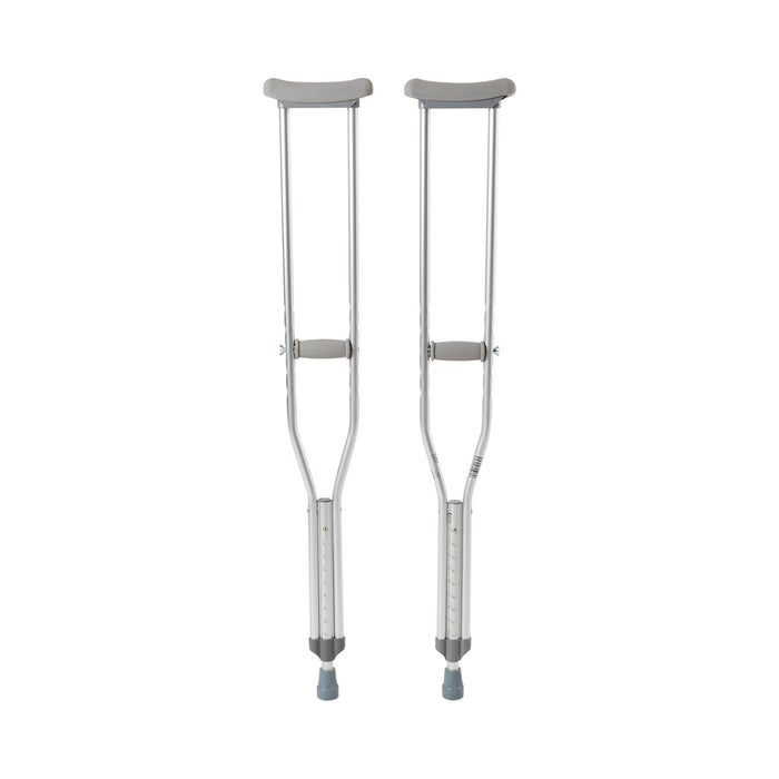 McKesson-146-10400-8 Underarm Crutches Aluminum Frame Adult 350 lbs. Weight Capacity Push Button / Wing Nut Adjustment