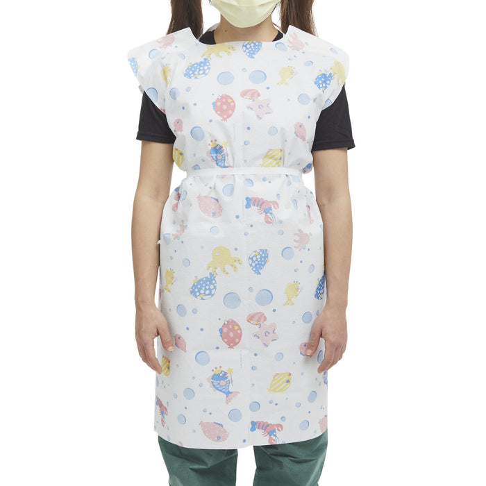 McKesson-18-981636 Patient Exam Gown Medium Kid Design (Under the Sea Print) Disposable