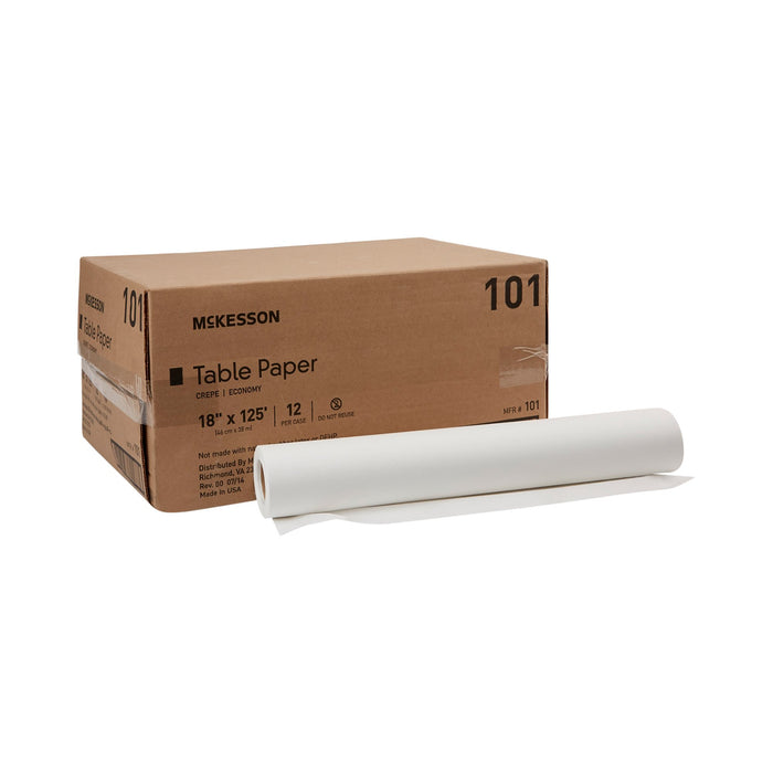 McKesson-101 Table Paper 18 Inch Width White Crepe